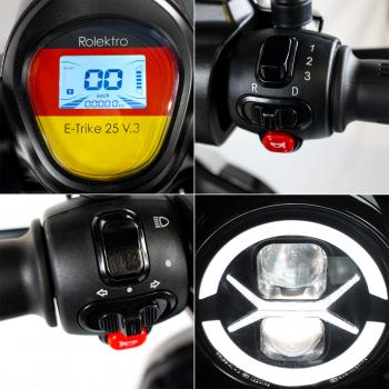 Rolektro E-Trike 25 V.3 black 60V 30AH lithium battery removeable