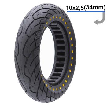 Solid tire yellow dots 10x2,5 (34mm)