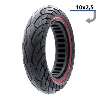 Solid tire red 10x2,5 (34mm)