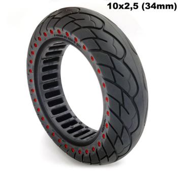 Solid tire red dots 10x2,5 (34mm)
