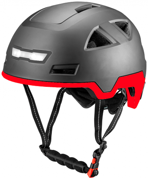 VITO E-City Bike helmet shiny black red