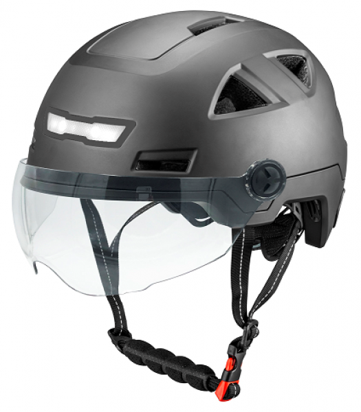 VITO E-City Bike helmet with visor black matt
