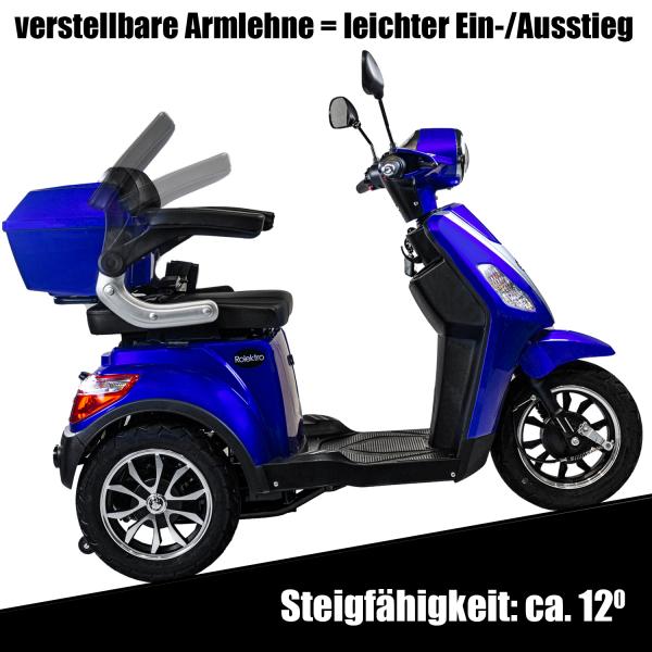 Rolektro E-Trike 25 V.3 blue 60V 30AH lithium battery removeable