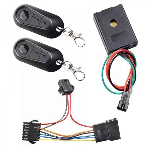 Elektroroller Escooter Alarmanlage Bluetooth mit Fernbedienung  schwarz-silber - Fatwheel E-Scooter